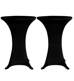 Housses élastiques de table Ø 60 cm Noir 4 pcs