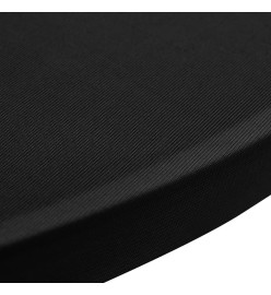 Housses élastiques de table Ø 60 cm Noir 4 pcs