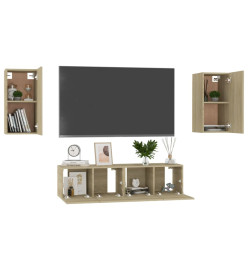 Ensemble de meubles TV 4 pcs Chêne sonoma Aggloméré