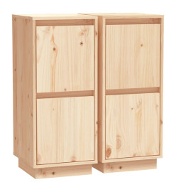 Buffets 2 pcs 31,5x34x75 cm Bois massif de pin