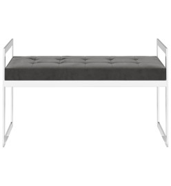 Banc 97 cm Gris Velours et acier inoxydable