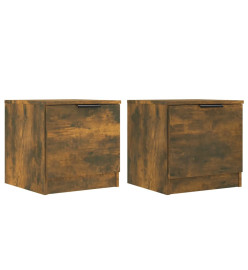 Tables de chevet 2 pcs Chêne fumé 40x39x40 cm