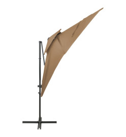 Parasol déporté à double toit Taupe 250x250 cm