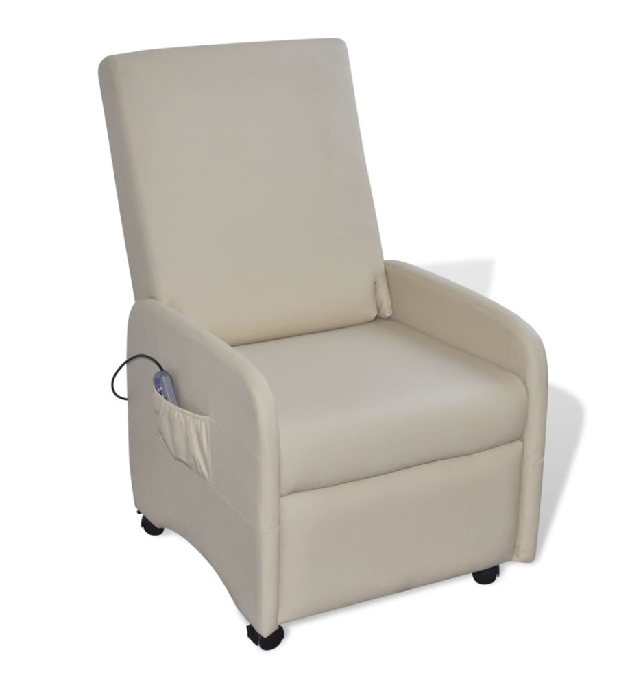 Fauteuil de massage Crème Similicuir