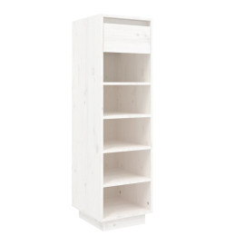 Armoire à chaussures Blanc 34x30x105 cm Bois de pin massif