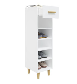 Armoire à chaussures Blanc 30x35x105 cm Bois d'ingénierie