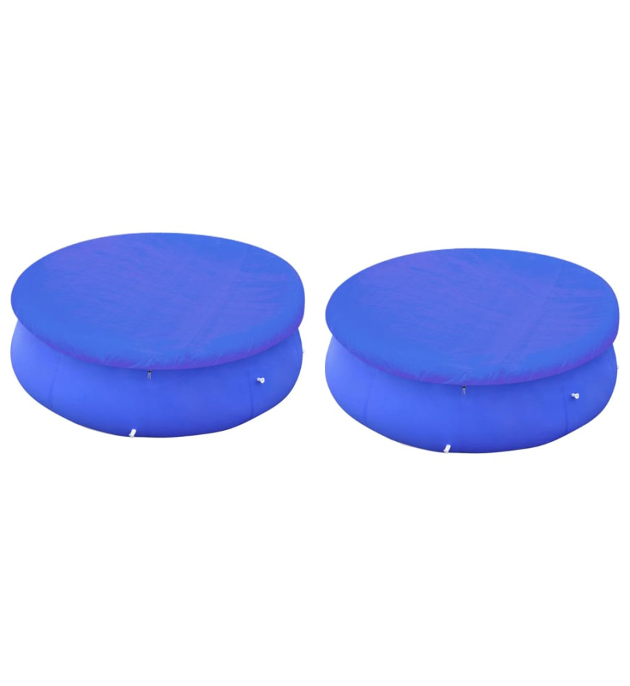 Couvertures de piscines rondes hors sol de 360-367 cm 2 pcs