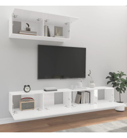 Ensemble de meubles TV 3 pcs Blanc brillant Bois d'ingénierie