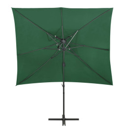 Parasol déporté à double toit Vert 250x250 cm