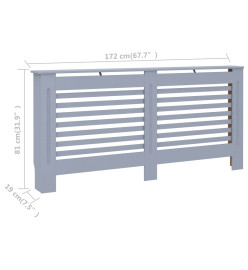 Cache-radiateur Anthracite 172x19x81 cm MDF