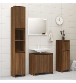 Armoire de bain Chêne marron 30x30x95 cm Bois d'ingénierie