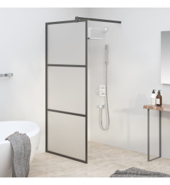 Paroi de douche 90x195 cm Verre ESG dépoli Noir