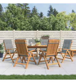 Chaises de jardin inclinables et coussins lot de 6 bois teck
