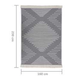 Tapis Gris foncé 160x230 cm Coton