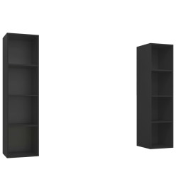 Meubles TV muraux 2 pcs Noir Aggloméré