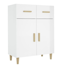 Buffet Blanc brillant 69,5x34x89 cm Bois d'ingénierie