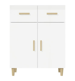 Buffet Blanc brillant 69,5x34x89 cm Bois d'ingénierie