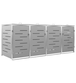 Abri pour quatre poubelles 276,5x77,5x115,5 cm Inox