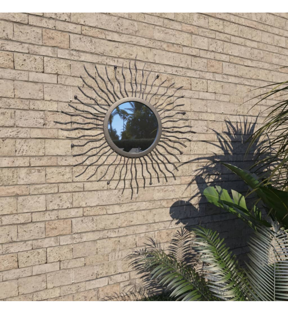 Miroir mural de jardin Rayons de soleil 60 cm Noir Miroir mural de jardin Rayons de soleil 60 cm Noir