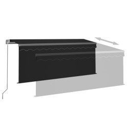 Auvent manuel rétractable et store et LED 3x2,5 m Anthracite