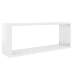 Étagères cube murales 2 pcs Blanc brillant 60x15x23cm Aggloméré