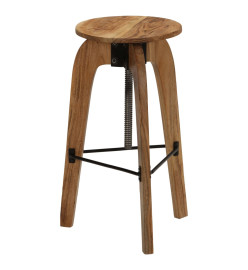 Chaises de bar lot de 2 bois d'acacia solide