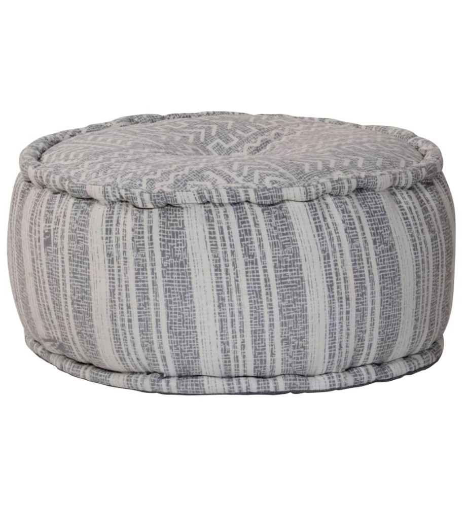 Pouf fait à la main avec motif Bleu 50x25 cm Coton