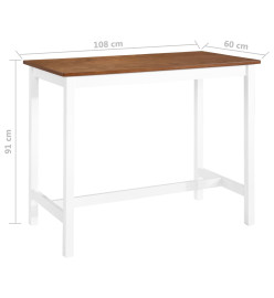 Table de bar Bois massif 108 x 60 x 91 cm