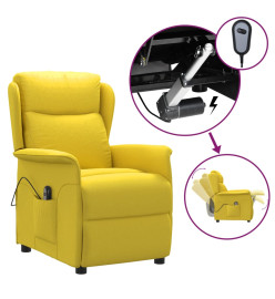 Fauteuil inclinable électrique Jaune clair Tissu