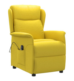 Fauteuil inclinable électrique Jaune clair Tissu