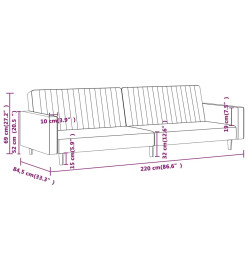 Canapé-lit à 2 places Gris clair Velours