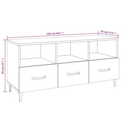 Meuble TV Blanc 102x35x50 cm Bois d'ingénierie