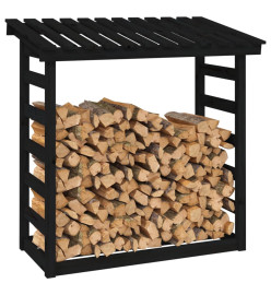 Support pour bois de chauffage Noir 108x64,5x110 cm Bois de pin