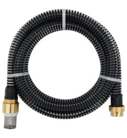 Tuyau d'aspiration avec raccords en laiton noir 1,1" 4 m PVC