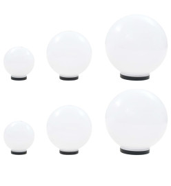 6 pcs Jeu de lampe boule à LED PMMA sphérique 20/30/40 cm