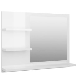 Miroir de salle de bain Blanc brillant 60x10,5x45 cm Aggloméré