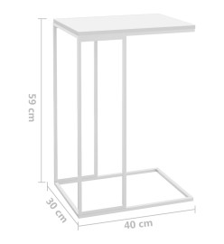 Table d'appoint Blanc 40x30x59 cm Bois d'ingénierie