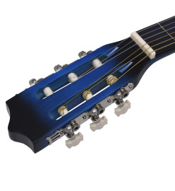 Guitare découpée classique occidentale égaliseur 6 cordes Bleu