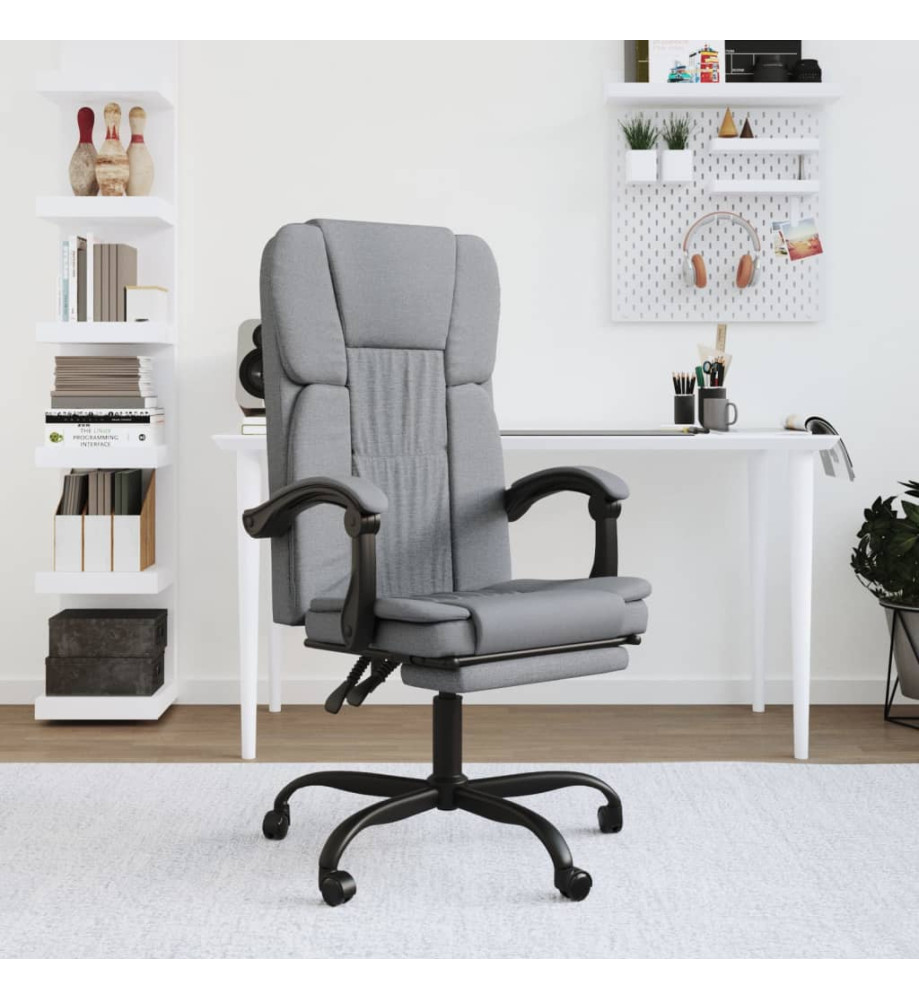 Fauteuil inclinable de bureau Gris clair Tissu