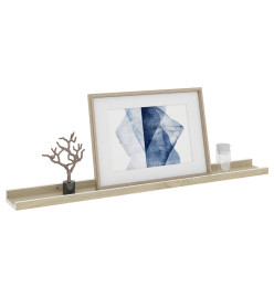 Étagères murales 4 pcs Blanc et chêne Sonoma 80x9x3 cm