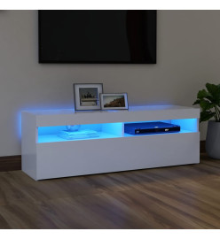 Meuble TV avec lumières LED blanc 120x35x40 cm