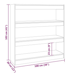 Bibliothèque/Séparateur de pièce Noir 100x30x103 cm