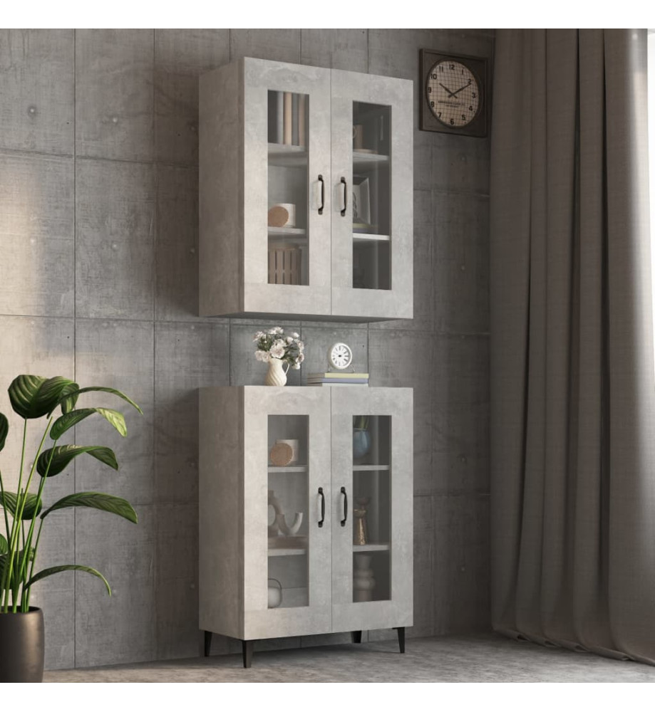 Armoire murale suspendue Gris béton 69,5x34x90 cm