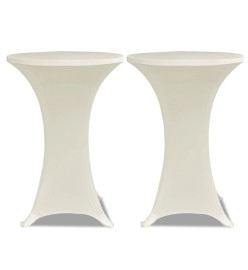 Housse de table Ø 80 cm Crème extensible 2 pcs