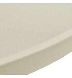 Housse de table Ø 80 cm Crème extensible 2 pcs