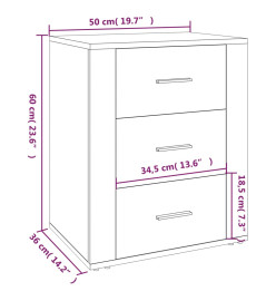 Table de chevet Gris béton 50x36x60 cm Bois d'ingénierie