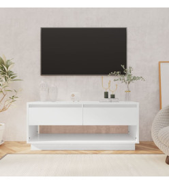 Meuble TV Blanc brillant 102x41x44 cm Aggloméré