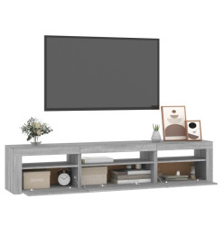 Meuble TV avec lumières LED Sonoma gris 195x35x40 cm