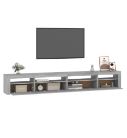 Meuble TV avec lumières LED Sonoma gris 270x35x40 cm