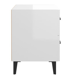 Tables de chevet 2 pcs Blanc brillant 40x35x47,5 cm